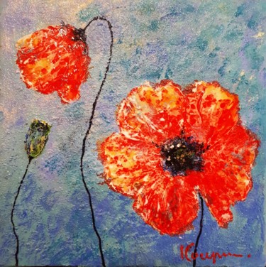 Malerei mit dem Titel "Poppy" von Elena  Koupaliantz, Original-Kunstwerk, Acryl
