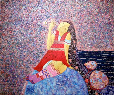 Peinture intitulée "Marguerite" par Elena  Koupaliantz, Œuvre d'art originale, Huile