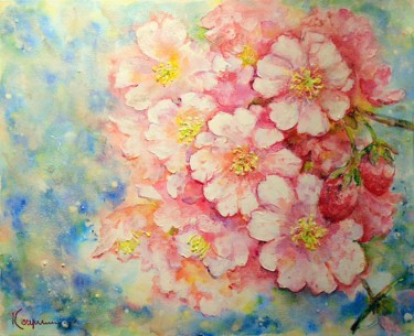 Peinture intitulée "Sakura" par Elena  Koupaliantz, Œuvre d'art originale, Acrylique