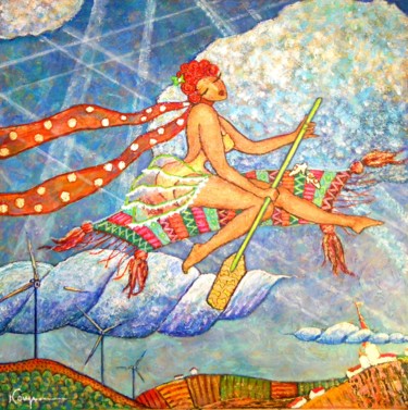 Peinture intitulée "Mon tapis" par Elena  Koupaliantz, Œuvre d'art originale, Huile