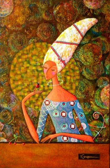 Peinture intitulée "Coccinelle" par Elena  Koupaliantz, Œuvre d'art originale, Huile