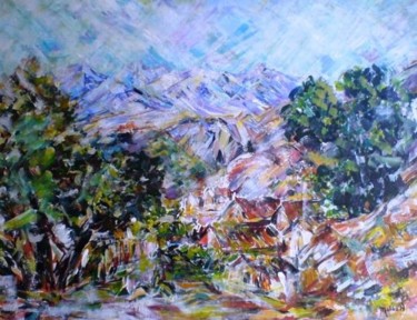 Peinture intitulée "paysage" par Malika Kouskoussa Née Nekkache, Œuvre d'art originale