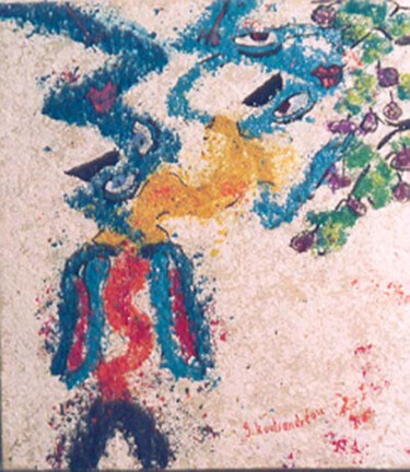 Schilderij getiteld "Figues" door Koutsandréou Georges, Origineel Kunstwerk, Acryl
