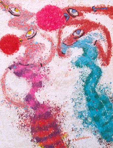 Malerei mit dem Titel "Bubble chewinggum.j…" von Koutsandréou Georges, Original-Kunstwerk, Acryl