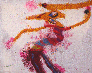 Malerei mit dem Titel "Lancer de balle" von Koutsandréou Georges, Original-Kunstwerk, Acryl