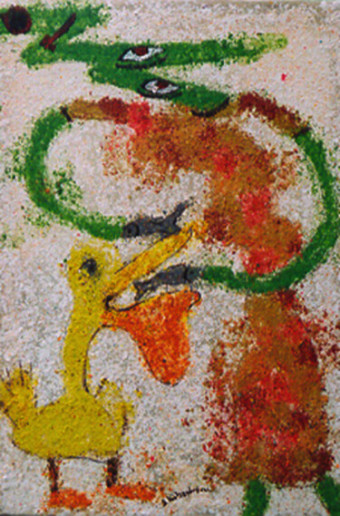 Pittura intitolato "Pélican" da Koutsandréou Georges, Opera d'arte originale, Acrilico