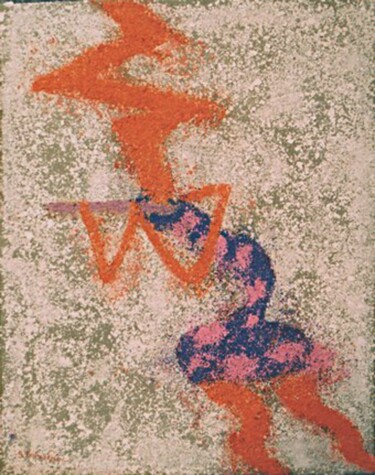 Painting titled "Flutiste" by Koutsandréou Georges, Original Artwork, Acrylic