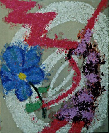 Pintura titulada "Grande fleur" por Koutsandréou Georges, Obra de arte original, Acrílico