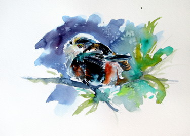 Картина под названием "Little bird" - Anna Brigitta Kovacs (KAB), Подлинное произведение искусства, Акварель