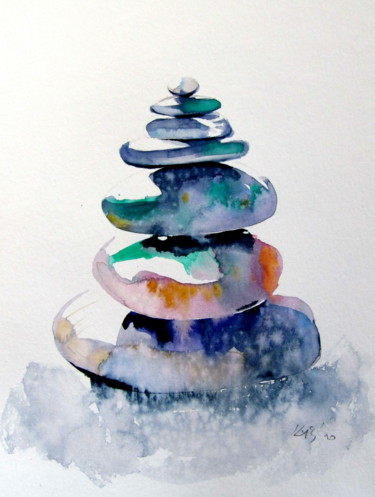 绘画 标题为“Balance” 由Anna Brigitta Kovacs (KAB), 原创艺术品, 水彩