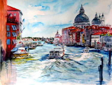 Painting titled "Venice" by Anna Brigitta Kovacs (KAB), Original Artwork, Watercolor