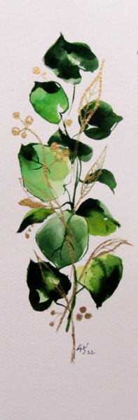 Peinture intitulée "Leaves" par Anna Brigitta Kovacs (KAB), Œuvre d'art originale, Aquarelle