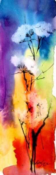 Peinture intitulée "Wildflowers on the…" par Anna Brigitta Kovacs (KAB), Œuvre d'art originale, Aquarelle