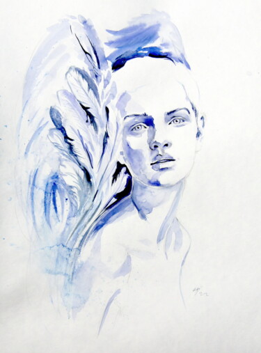 "Angel II" başlıklı Tablo Anna Brigitta Kovacs (KAB) tarafından, Orijinal sanat, Suluboya