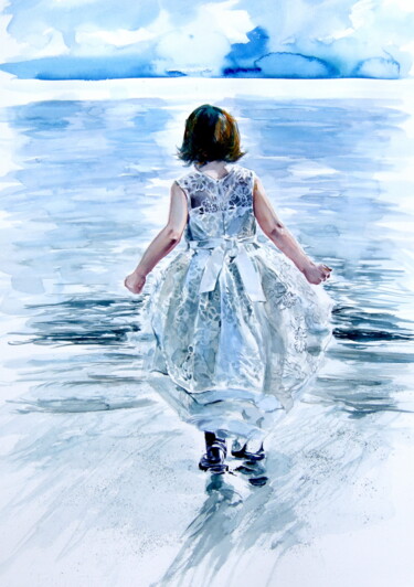 Painting titled "Freedom" by Anna Brigitta Kovacs (KAB), Original Artwork, Watercolor