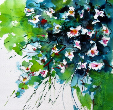 Painting titled "Flowers still life" by Anna Brigitta Kovacs (KAB), Original Artwork, Watercolor