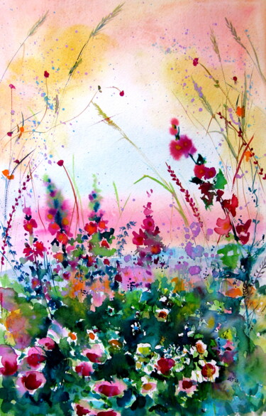 Pintura intitulada "Summer feeling" por Anna Brigitta Kovacs (KAB), Obras de arte originais, Aquarela