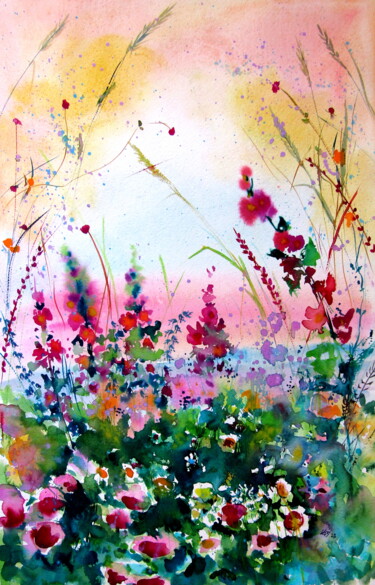 Painting titled "Summer feeling" by Anna Brigitta Kovacs (KAB), Original Artwork, Watercolor