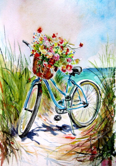Pintura titulada "Colorful wildflower…" por Anna Brigitta Kovacs (KAB), Obra de arte original, Acuarela
