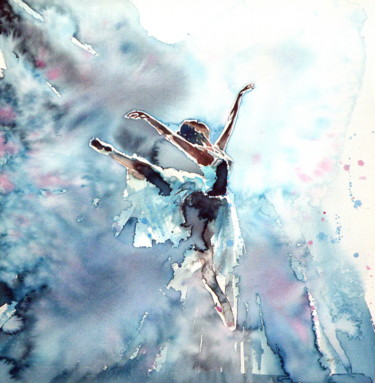 Pintura titulada "Fly in dreams" por Anna Brigitta Kovacs (KAB), Obra de arte original, Acuarela