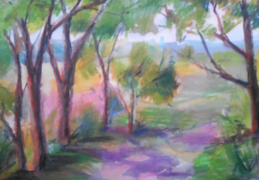 Desenho intitulada "Summer day" por Kovalen, Obras de arte originais, Pastel