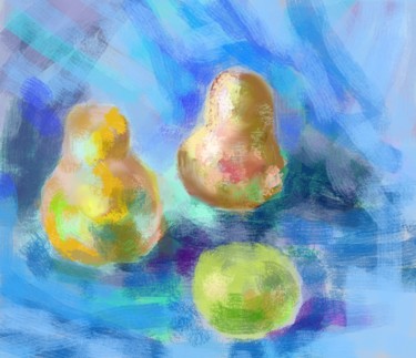 Artes digitais intitulada "Apple and pears." por Kovalen, Obras de arte originais, Pintura digital