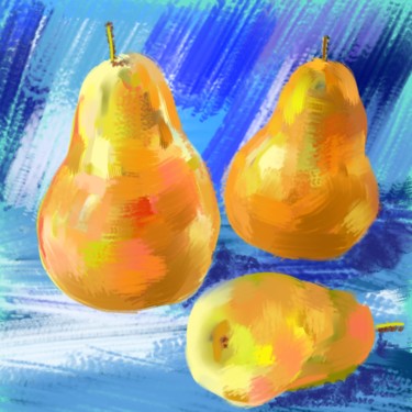 Digital Arts titled "Three ripe fruits." by Kovalen, Original Artwork, Digital Painting