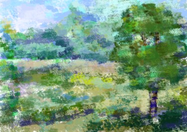 Bright abstract summer landscape Цифровое искусство под названием "Bright abstract sum…" - Kovalen, Подлинное произведение искусства, Цифровая живопись