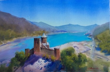 Картина под названием ""Ananuri Fortress.…" - Андрей Ковалик, Подлинное произведение искусства, Акварель