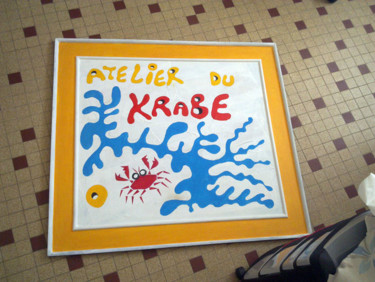 Painting titled "Atelier du Krabe" by Kowalski, Original Artwork, Acrylic