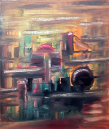 Painting titled ""Индустрия"" by Viacheslav Dotsoev, Original Artwork, Oil