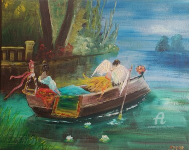 绘画 标题为“Вечерняя прогулка” 由Kozar, 原创艺术品, 油 安装在木质担架架上