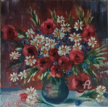 Peinture intitulée "Полевые цветы" par Kozar, Œuvre d'art originale, Huile Monté sur Châssis en bois