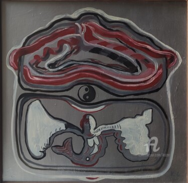 Картина под названием "abstraction "carré…" - Kozar, Подлинное произведение искусства, Масло