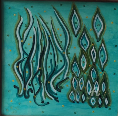 Картина под названием "abstraction "carré…" - Kozar, Подлинное произведение искусства, Масло