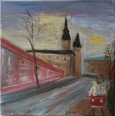 Картина под названием "Lviv Ukraine 2023" - Kozar, Подлинное произведение искусства, Масло Установлен на Деревянная рама для…