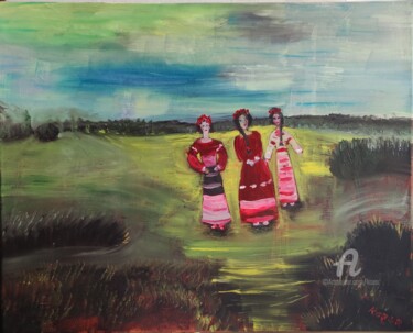 "Ukrainian girls" başlıklı Tablo Kozar tarafından, Orijinal sanat, Petrol Ahşap Sedye çerçevesi üzerine monte edilmiş