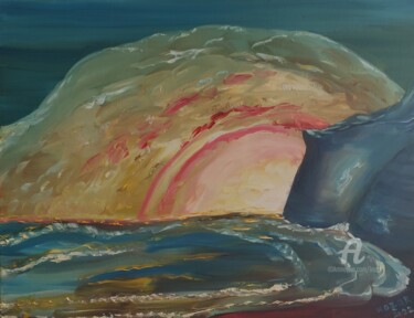 Peinture intitulée "mer sea. soirée" par Kozar, Œuvre d'art originale, Huile Monté sur Châssis en bois