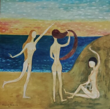 Pintura titulada "grâces nues" por Kozar, Obra de arte original, Oleo Montado en Bastidor de camilla de madera