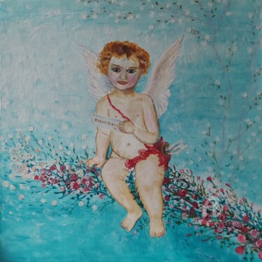 绘画 标题为“Angel Ange de l'amo…” 由Kozar, 原创艺术品, 油 安装在木质担架架上