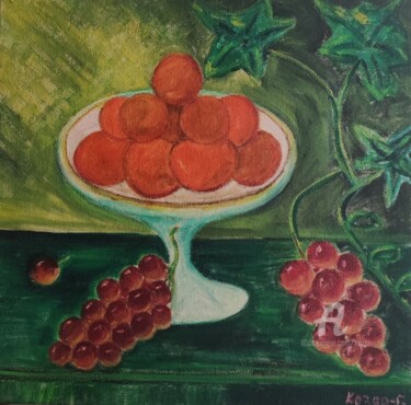 Painting titled "Nature morte. De ma…" by Kozar, Original Artwork, Oil Mounted on Wood Stretcher frame