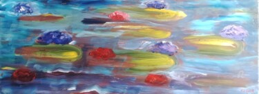 Картина под названием "Waterlilies nenupha…" - Kozar, Подлинное произведение искусства, Масло Установлен на Деревянная рама…