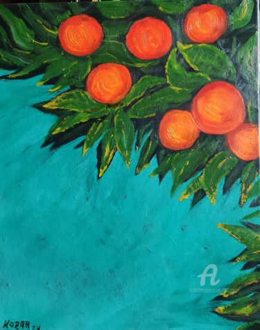Pintura intitulada "Oranger" por Kozar, Obras de arte originais, Óleo Montado em Armação em madeira
