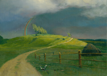 Pintura intitulada "Rainbow" por Simon Kozhin, Obras de arte originais, Óleo