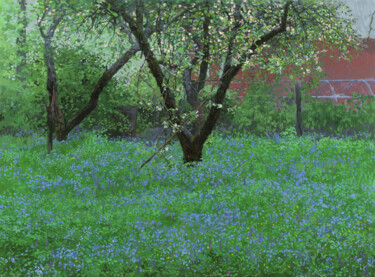 Malarstwo zatytułowany „”Forget Me Not” Flo…” autorstwa Simon Kozhin, Oryginalna praca, Olej