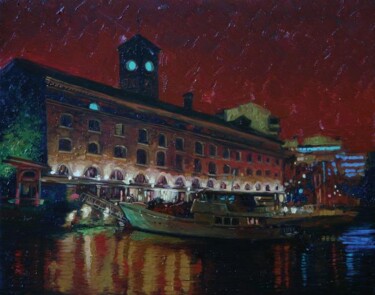 Painting titled "Docks" by Simon Kozhin, Original Artwork, Oil