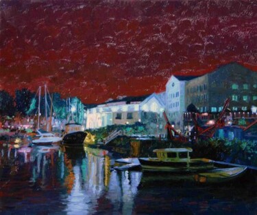 Malarstwo zatytułowany „Docks” autorstwa Simon Kozhin, Oryginalna praca, Olej