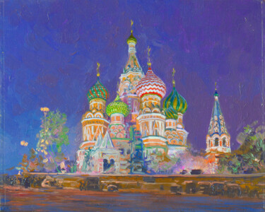Картина под названием "Cathedral of Saint…" - Simon Kozhin, Подлинное произведение искусства, Масло