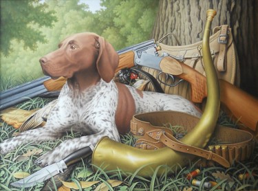 Картина под названием "Охотничий натюрморт" - Ярослав Козий, Подлинное произведение искусства, Масло
