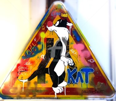 Painting titled "Be like a Kat" by Kozmic, Original Artwork, Spray paint